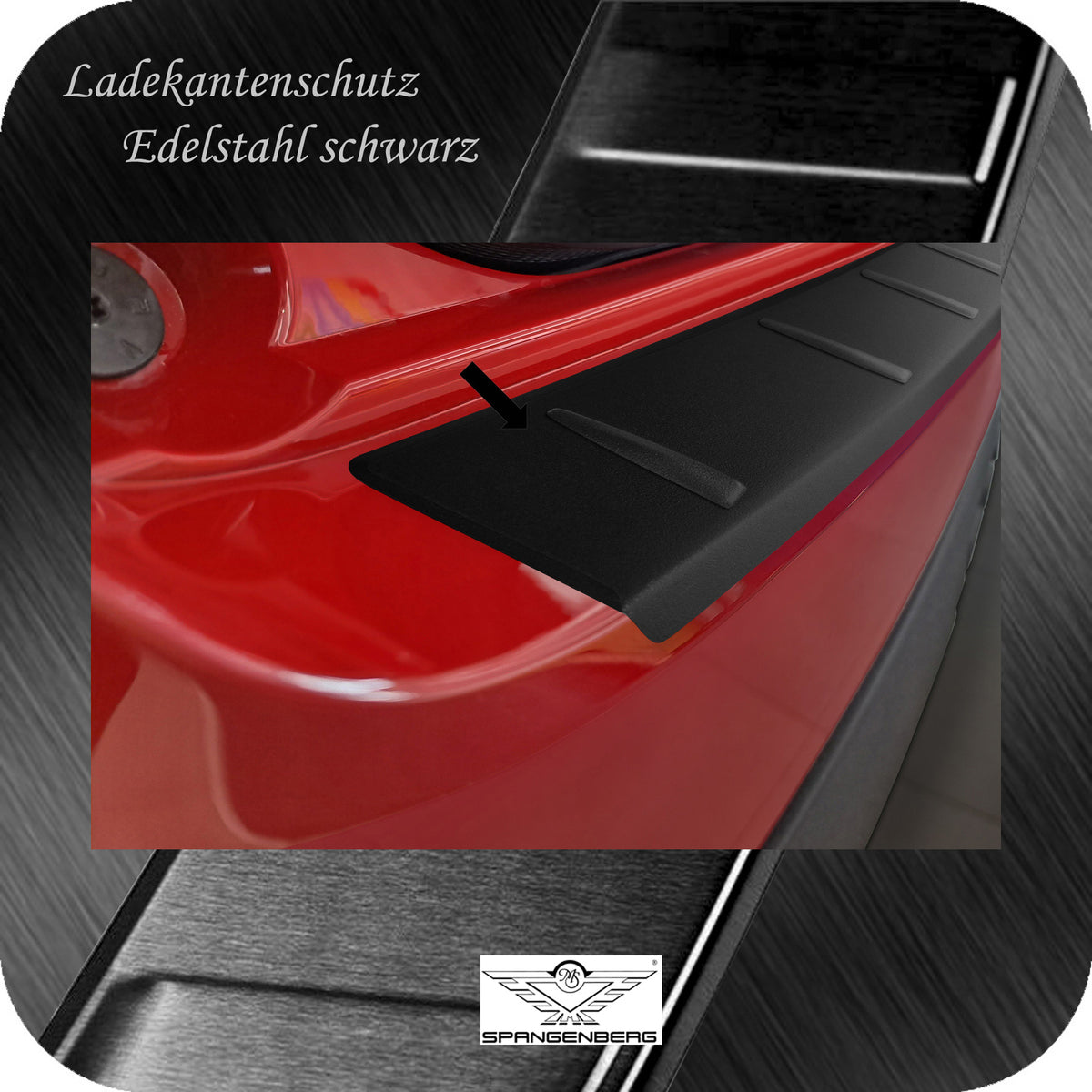 Ladekantenschutz Edelstahl schwarz für Fiat 600 ab Baujahr 09.2023- c