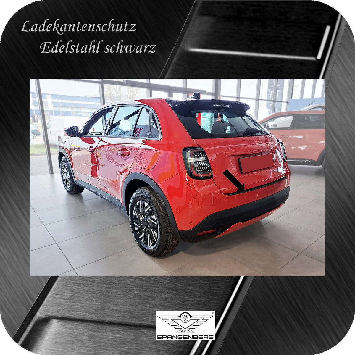 Ladekantenschutz Edelstahl schwarz für Fiat 600 ab Baujahr 09.2023- f