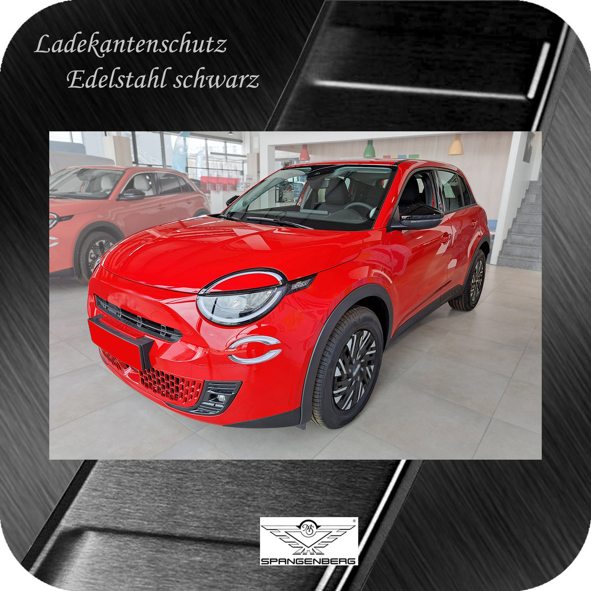 Ladekantenschutz Edelstahl schwarz für Fiat 600 ab Baujahr 09.2023- g