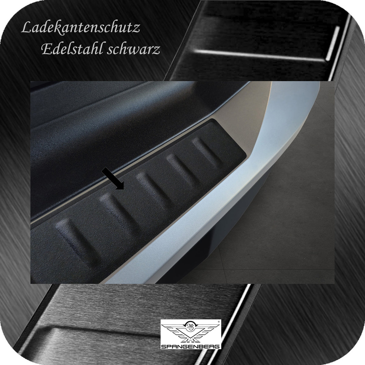 Ladekantenschutz Edelstahl schwarz matt für Peugeot 5008 III ab 07.2024- 3240369d