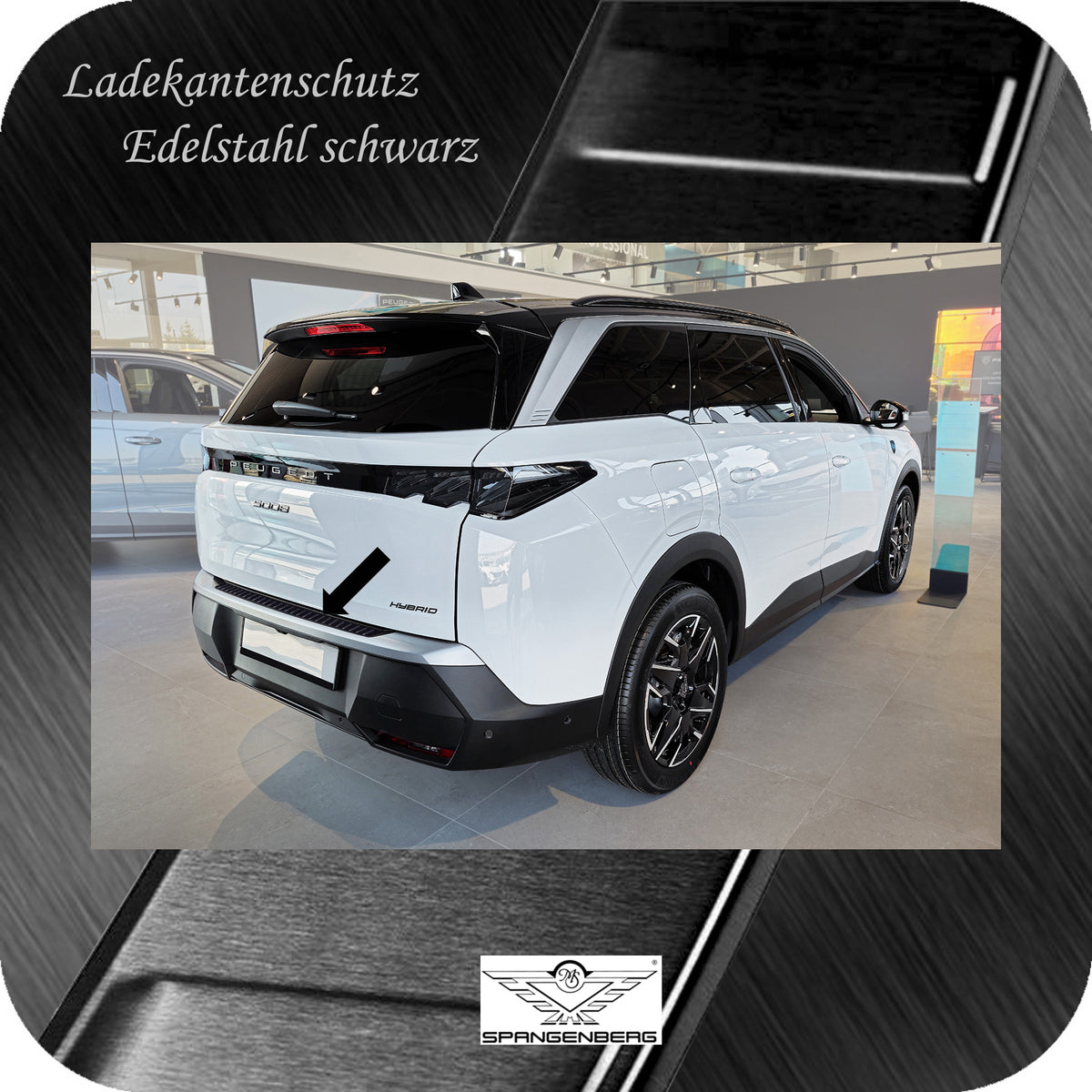 Ladekantenschutz Edelstahl schwarz matt für Peugeot 5008 III ab 07.2024- 3240369g
