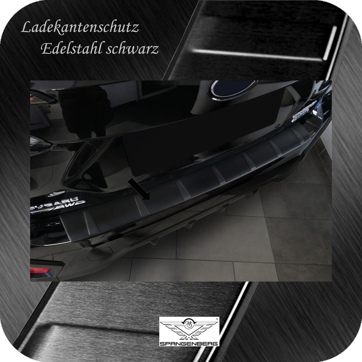 Ladekantenschutz Edelstahl schwarz matt für Subaru Crosstrek III 01.24- 3240371b