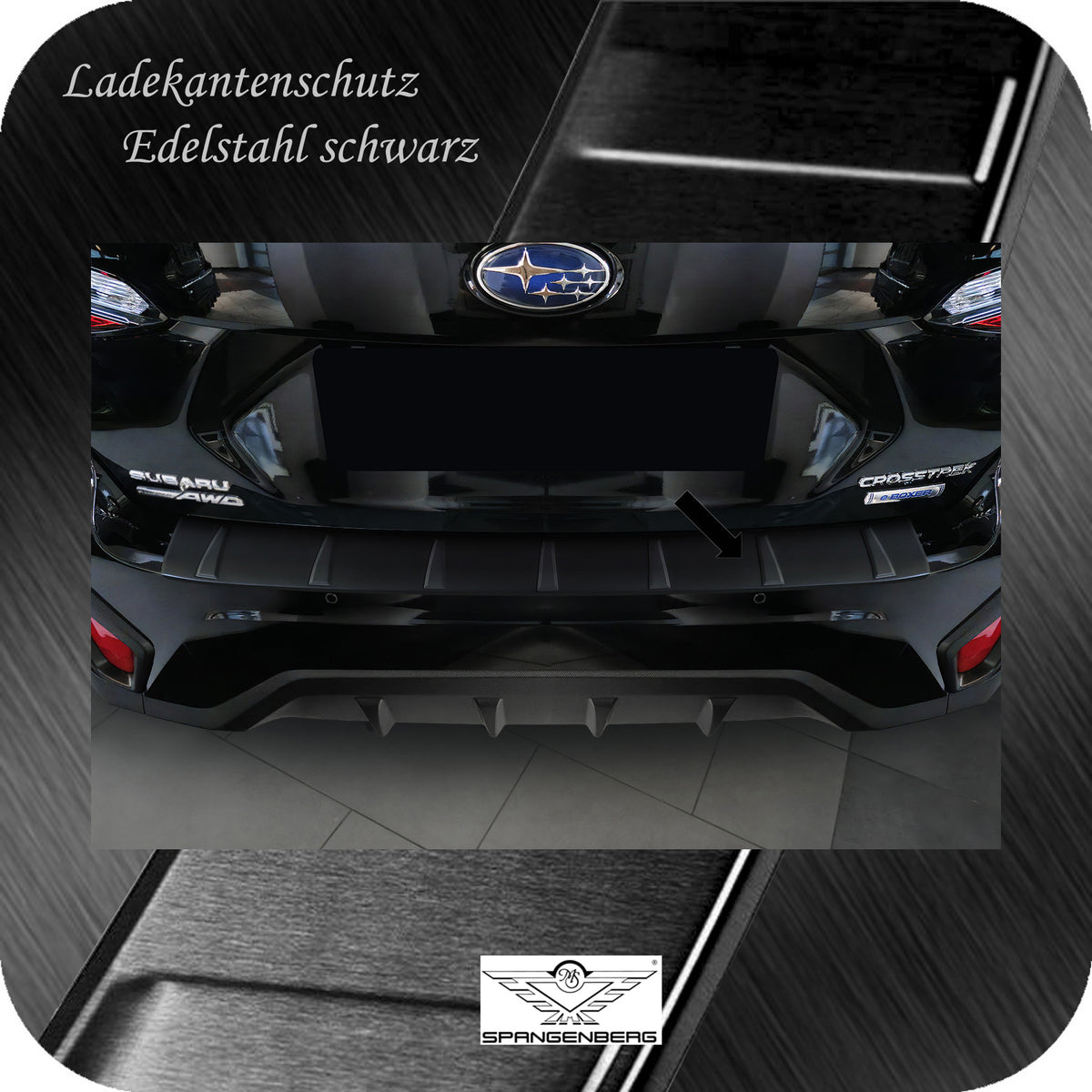 Ladekantenschutz Edelstahl schwarz matt für Subaru Crosstrek III 01.24- 3240371c