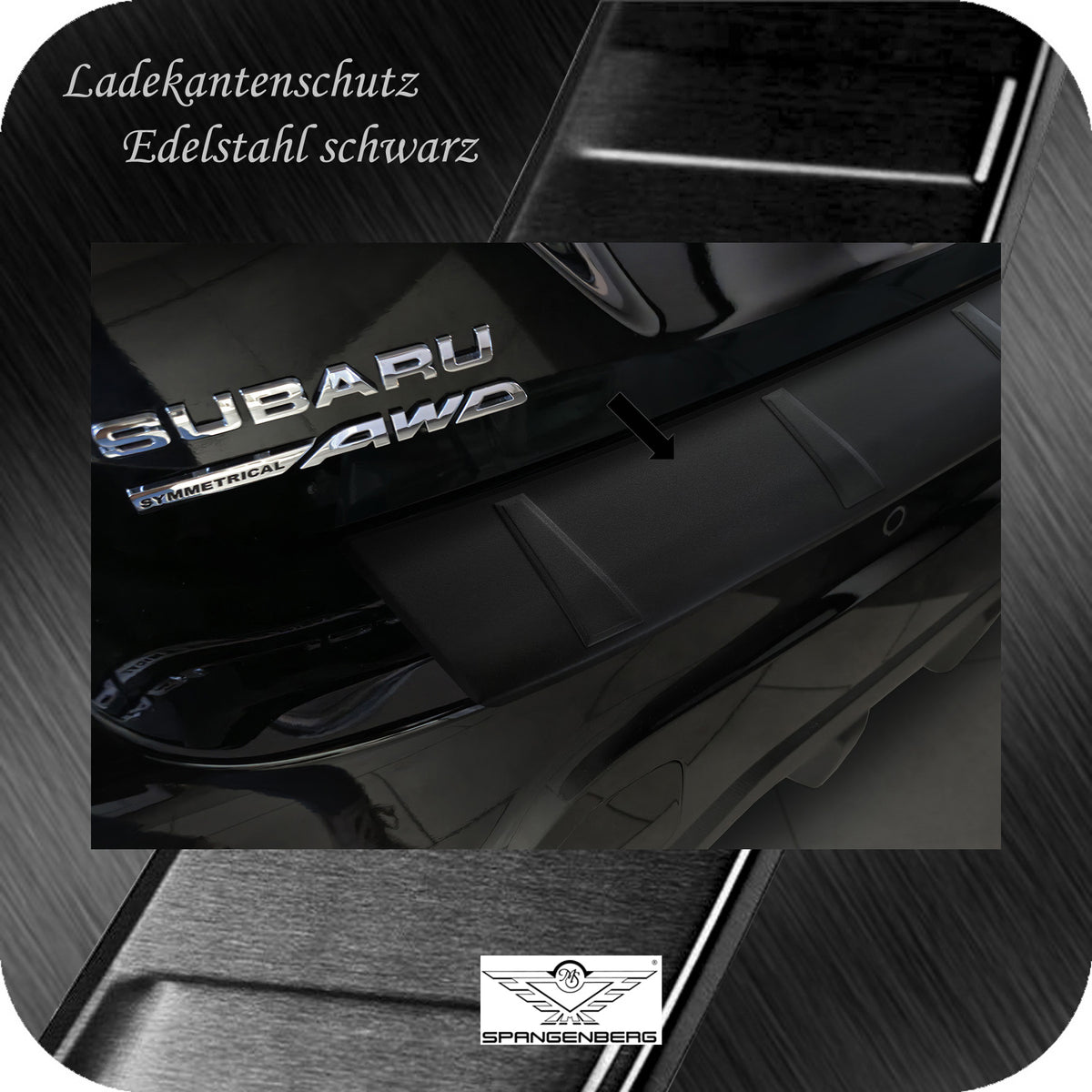 Ladekantenschutz Edelstahl schwarz matt für Subaru Crosstrek III 01.24- 3240371d