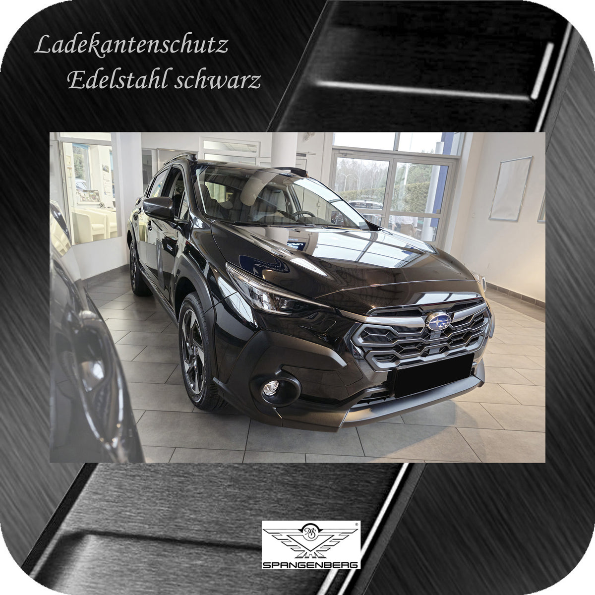 Ladekantenschutz Edelstahl schwarz matt für Subaru Crosstrek III 01.24- 3240371h