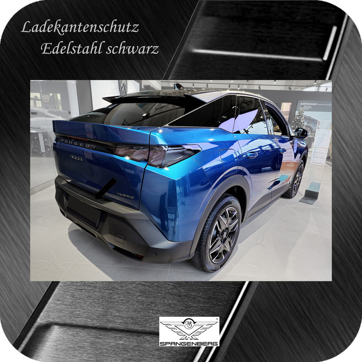 Ladekantenschutz Edelstahl schwarz matt für Peugeot 3008 III ab 04.2024- 3240378 g