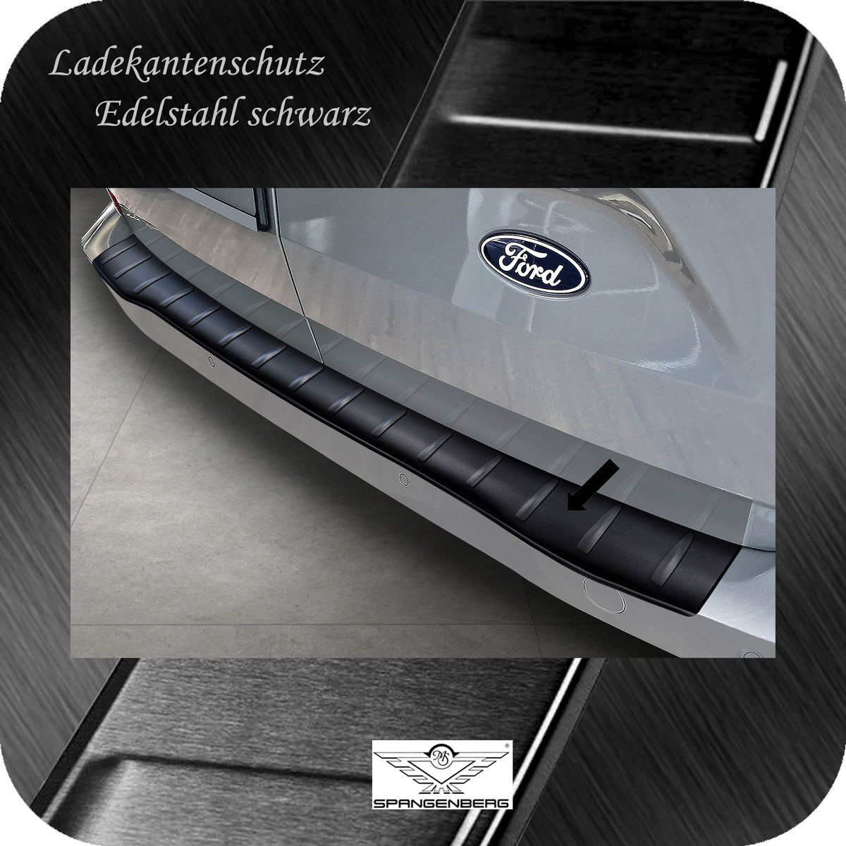 Ladekantenschutz Edelstahl schwarz Ford Transit/Tourneo Custom II 09.23- 3240379 a