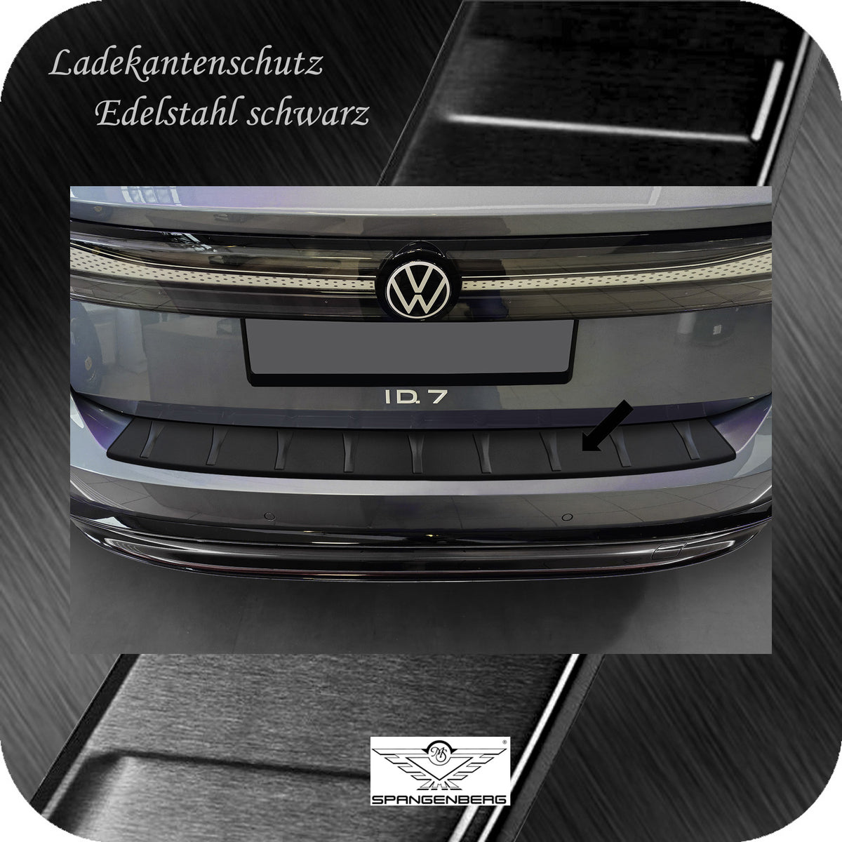 Ladekantenschutz Edelstahl schwarz matt für VW ID.7 Tourer ab 06.2024- 3240382 b