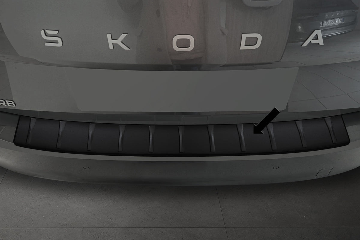 Ladekantenschutz Edelstahl schwarz für Skoda Superb IV Liftback 11.2023- 3240387b