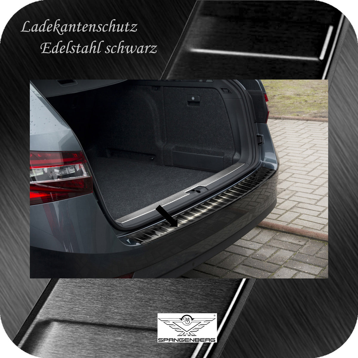 Ladekantenschutz Edelstahl schwarz für Skoda Superb III Kombi 3V 3.2015- 3245020 a