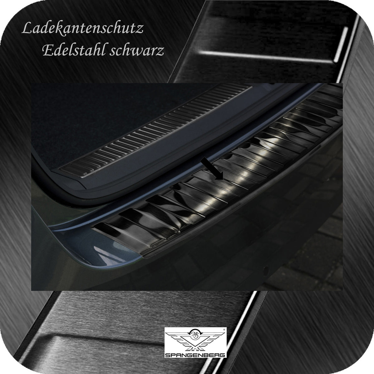 Ladekantenschutz Edelstahl schwarz für Skoda Superb III Kombi 3V 3.2015- 3245020 c