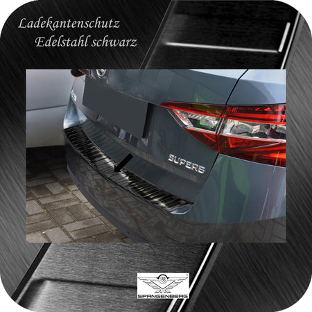 Ladekantenschutz Edelstahl schwarz für Skoda Superb III Kombi 3V 3.2015- 3245020 d