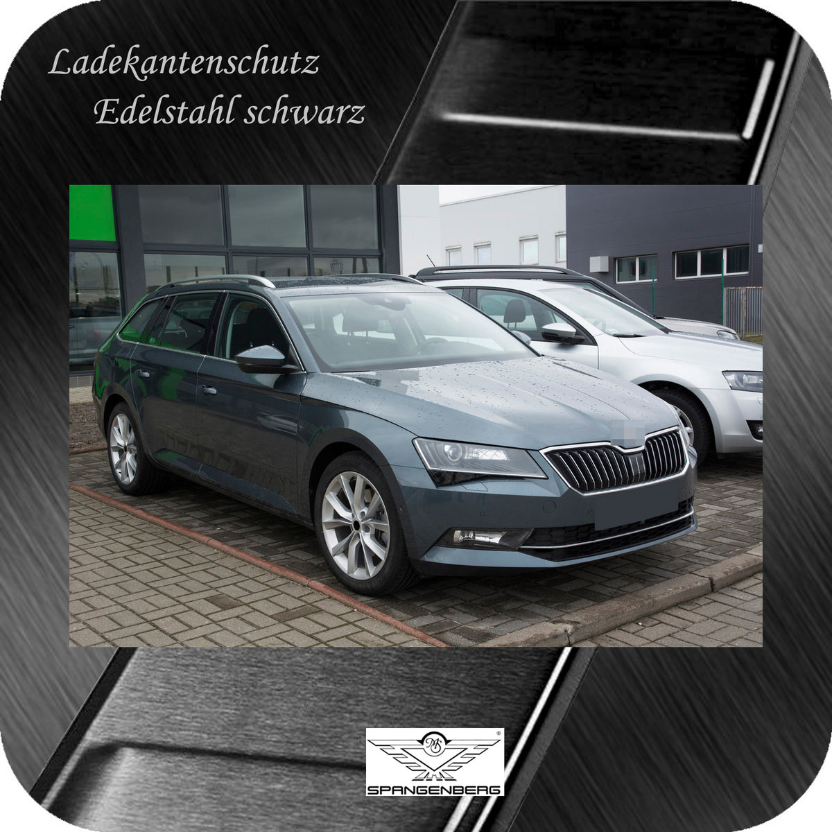 Ladekantenschutz Edelstahl schwarz für Skoda Superb III Kombi 3V 3.2015- 3245020 g
