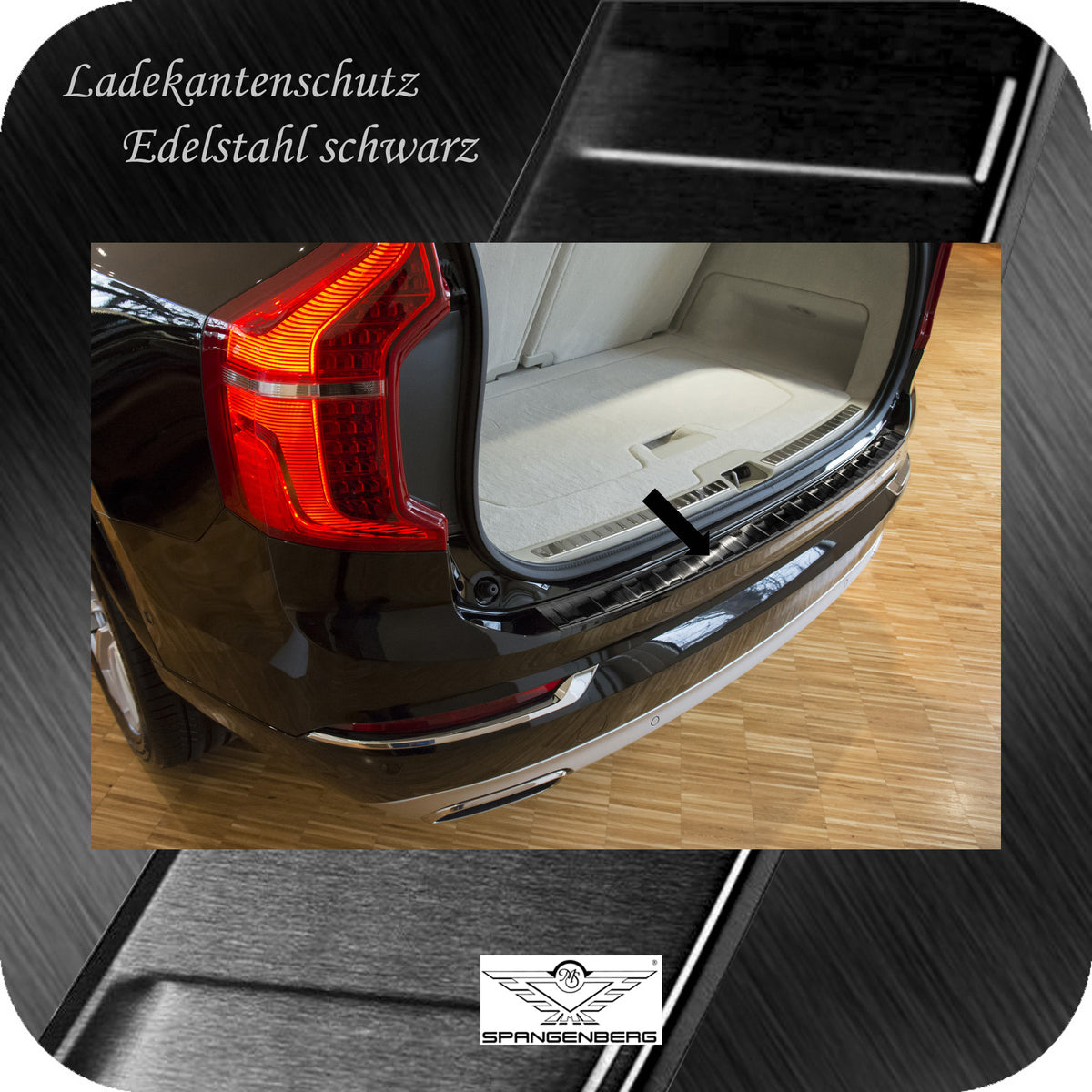Ladekantenschutz Edelstahl schwarz für Volvo XC-90 II ab Bauj. 11.2014- 3245022c