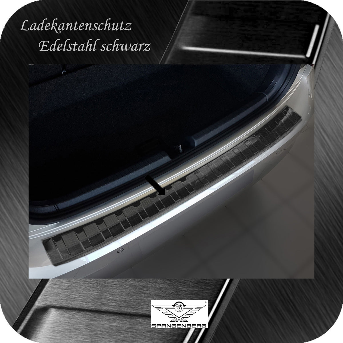 Ladekantenschutz Edelstahl schwarz für VW Polo VI Typ AW ab Bj. 10.2017- 3245033 a