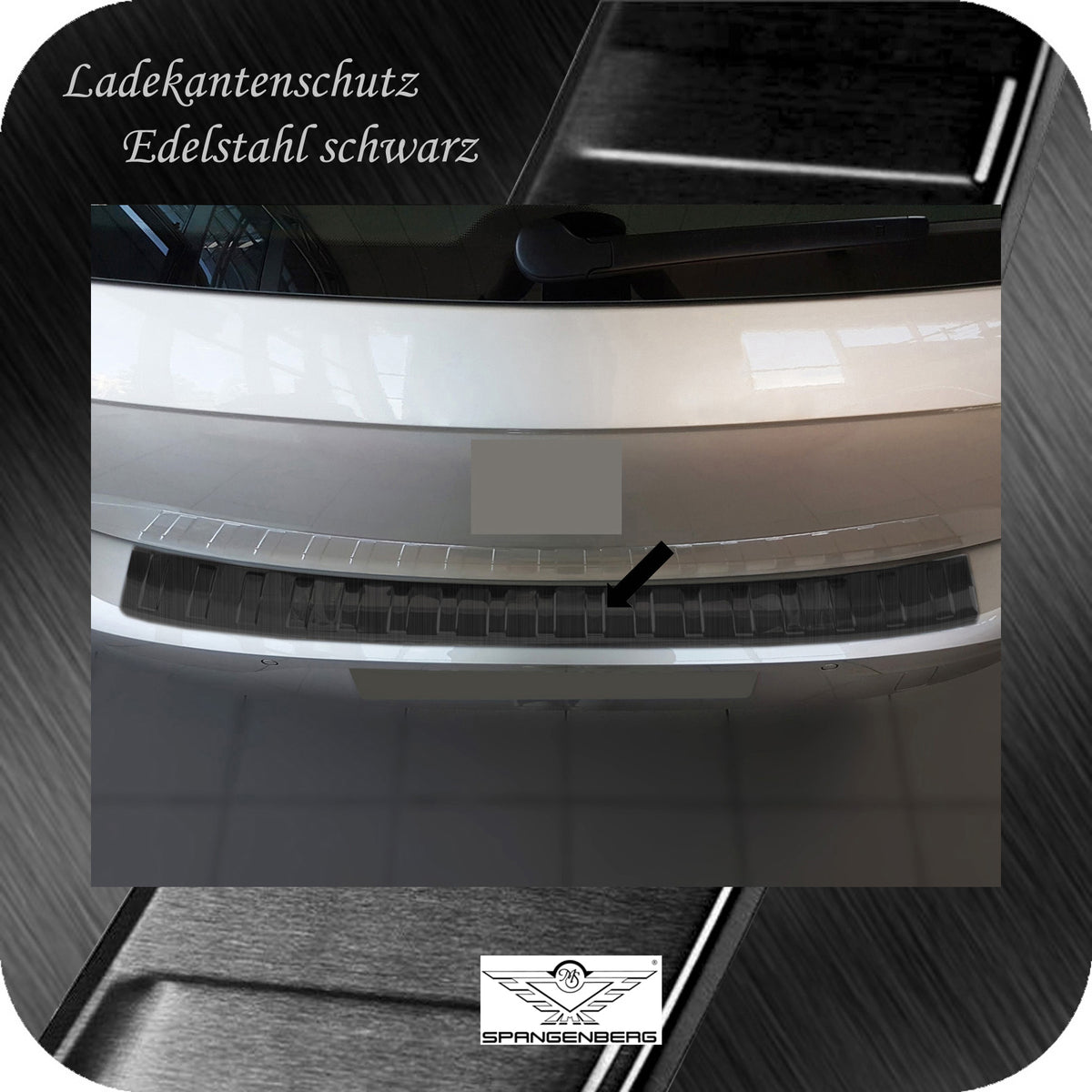 Ladekantenschutz Edelstahl schwarz für VW Polo VI Typ AW ab Bj. 10.2017- 3245033 b