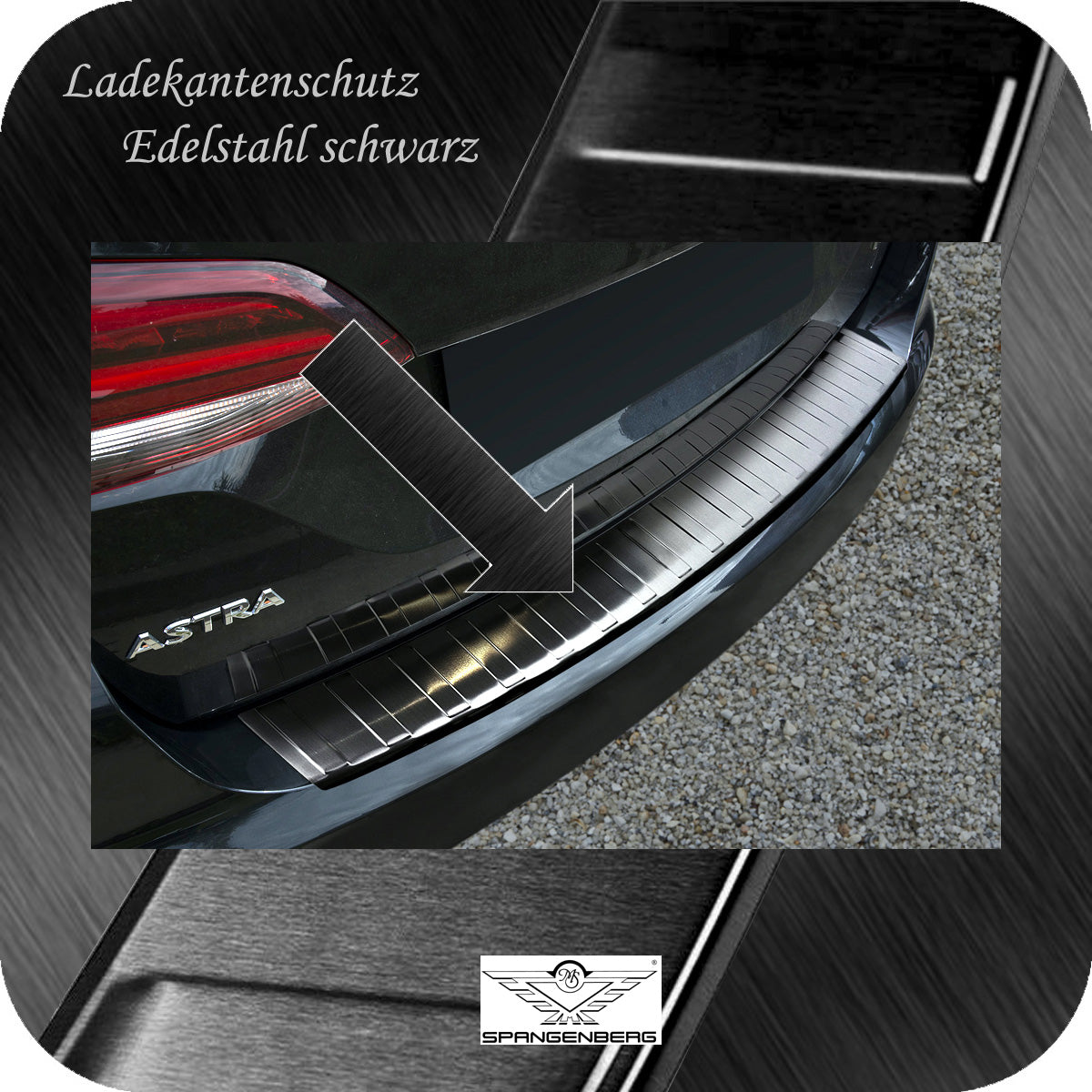 Ladekantenschutz Edelstahl schwarz für Opel Astra K Sportstourer 10.15- 3245044 b