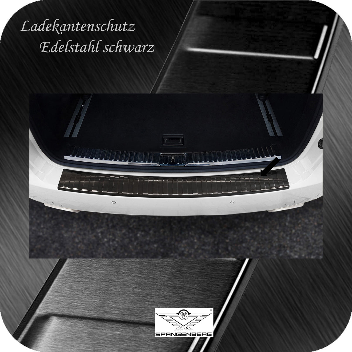 Ladekantenschutz Edelstahl schwarz für Porsche Cayenne Typ 92A 2010-2014 3245051 b