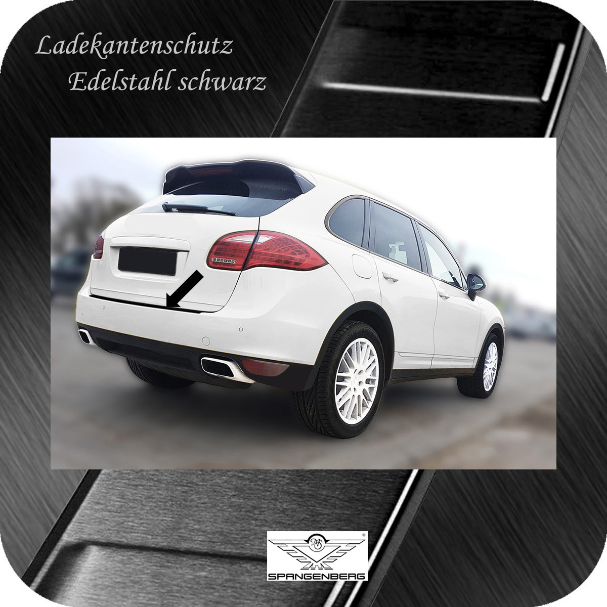 Ladekantenschutz Edelstahl schwarz für Porsche Cayenne Typ 92A 2010-2014 3245051 g