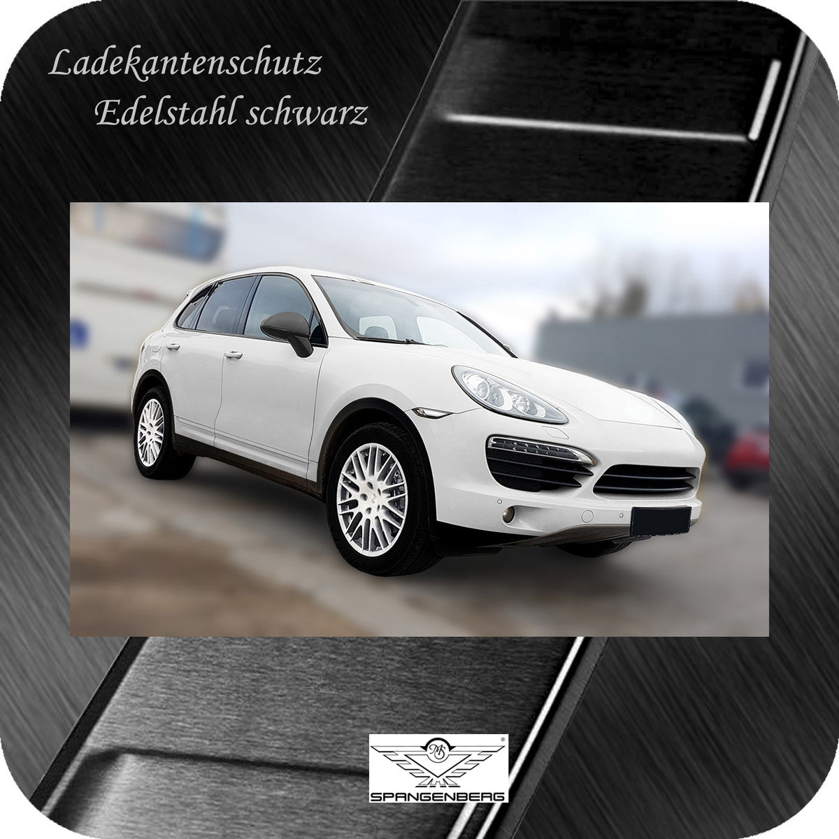 Ladekantenschutz Edelstahl schwarz für Porsche Cayenne Typ 92A 2010-2014 3245051 h