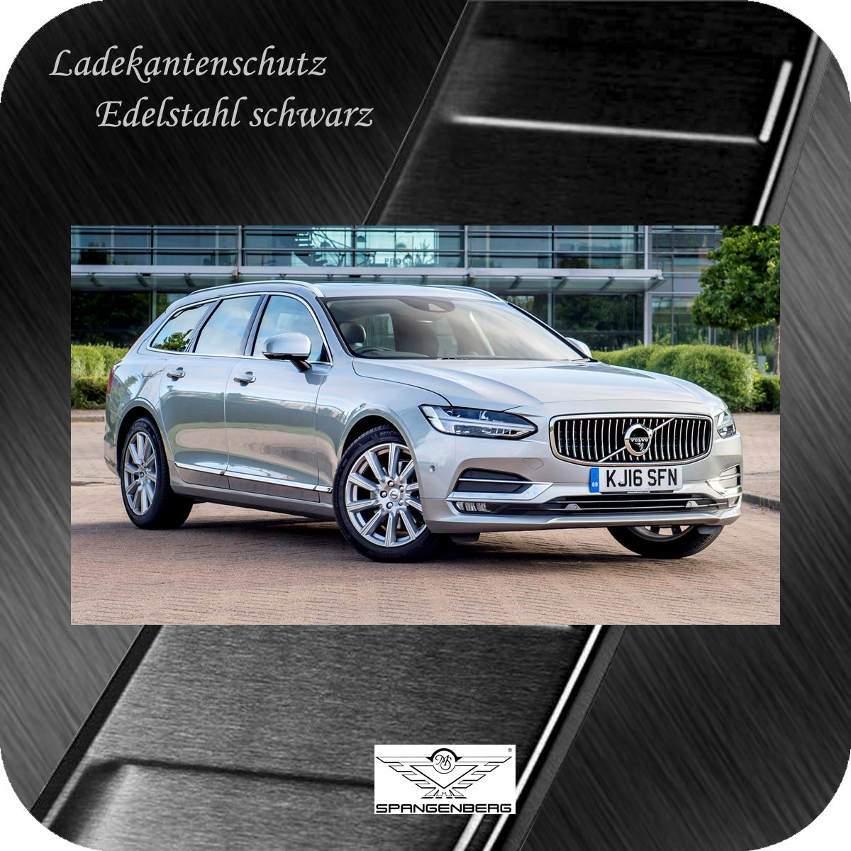 Ladekantenschutz Edelstahl schwarz Volvo V90 auch Cross Country 03.2016- 3245069e
