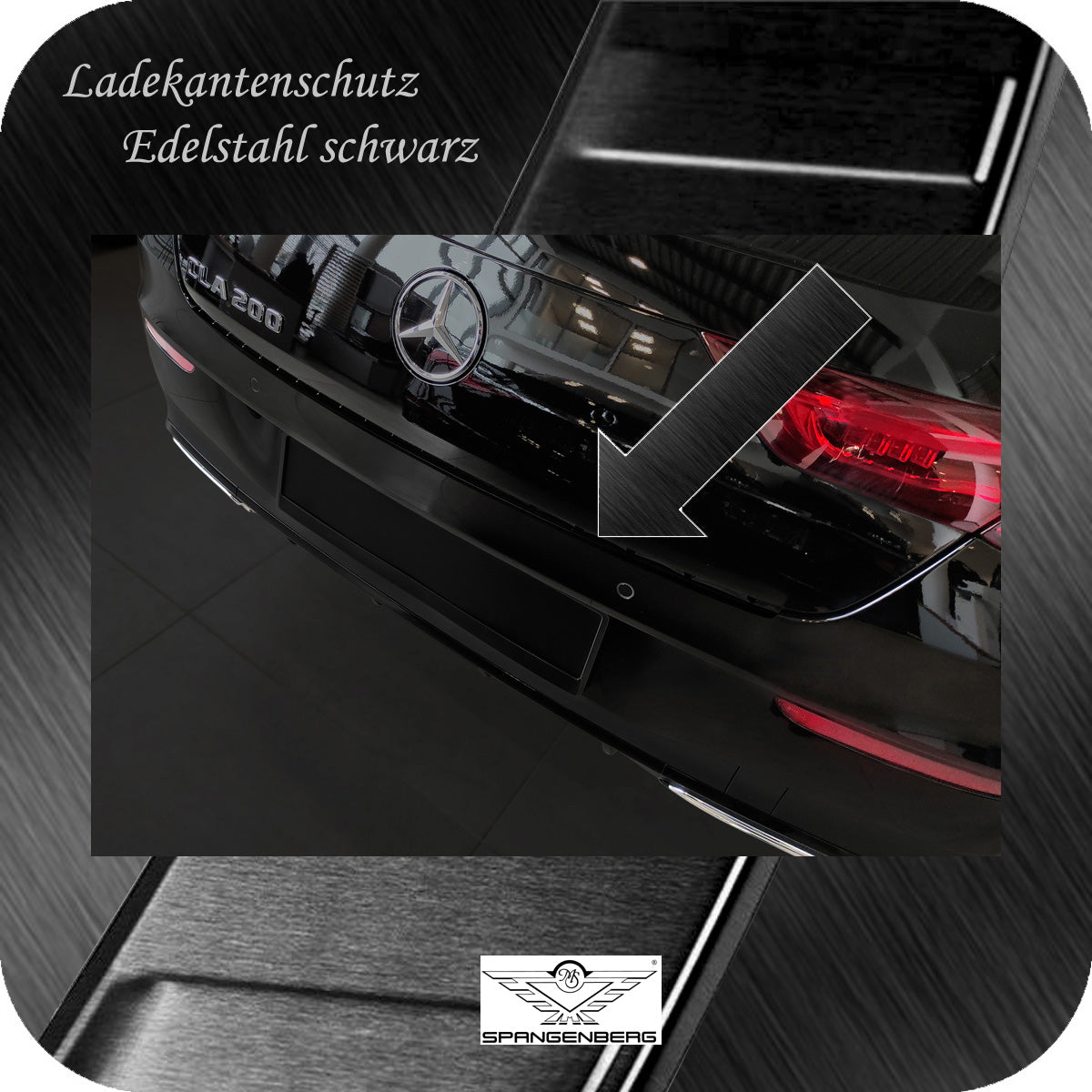 Ladekantenschutz Edelstahl schwarz Mercedes CLA II Shooting Brake 08.19- 3245081 c