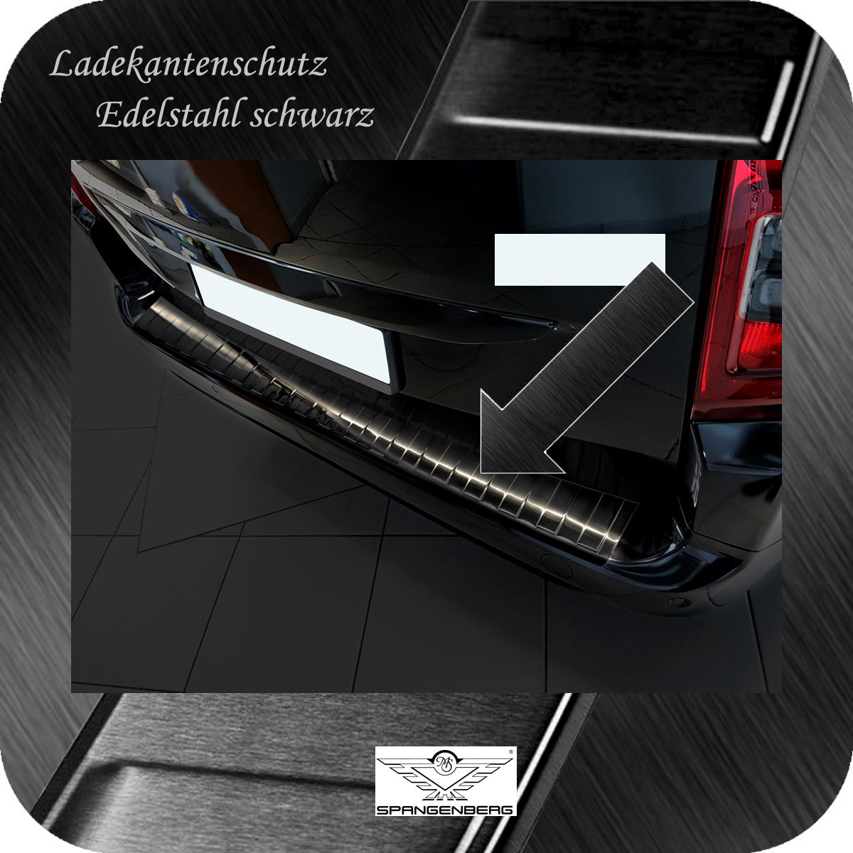 Ladekantenschutz Edelstahl schwarz für Opel Combo E Life auch XL 6.2018- 3245186 a