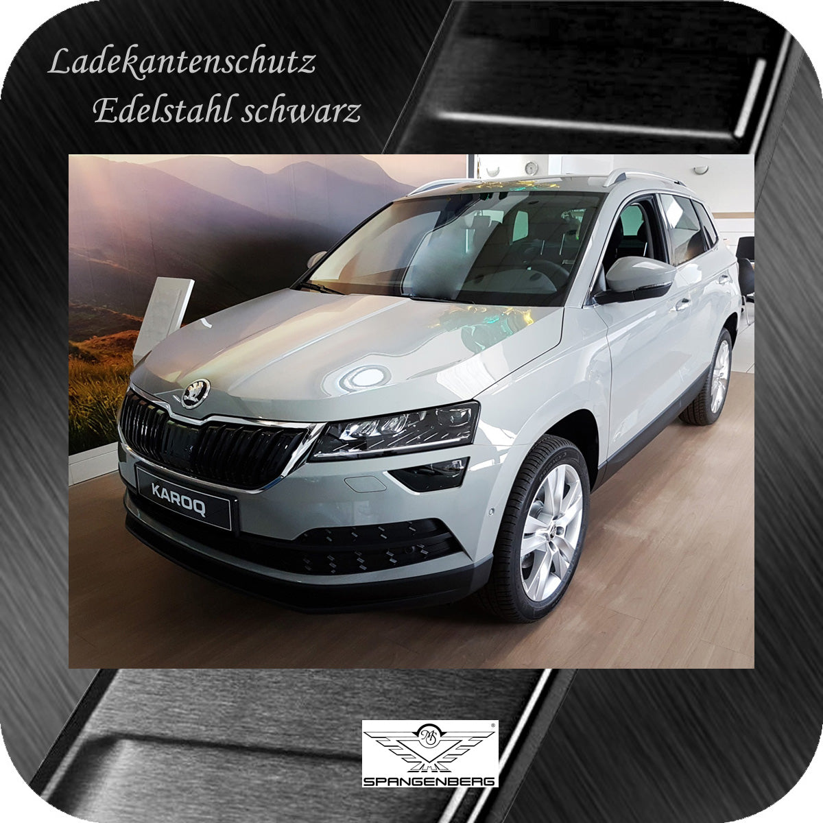 Ladekantenschutz Edelstahl schwarz für Skoda Karoq vor Mopf 11.17-11.21 3245195e