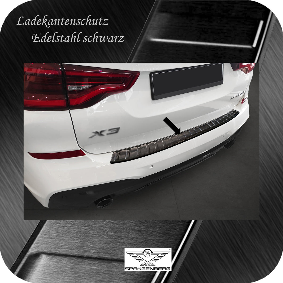 Ladekantenschutz Edelstahl schwarz für BMW X3 M-Style Typ G01 ab 10.17- 3245201 b