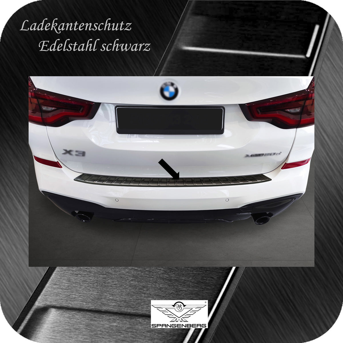Ladekantenschutz Edelstahl schwarz für BMW X3 M-Style Typ G01 ab 10.17- 3245201 c