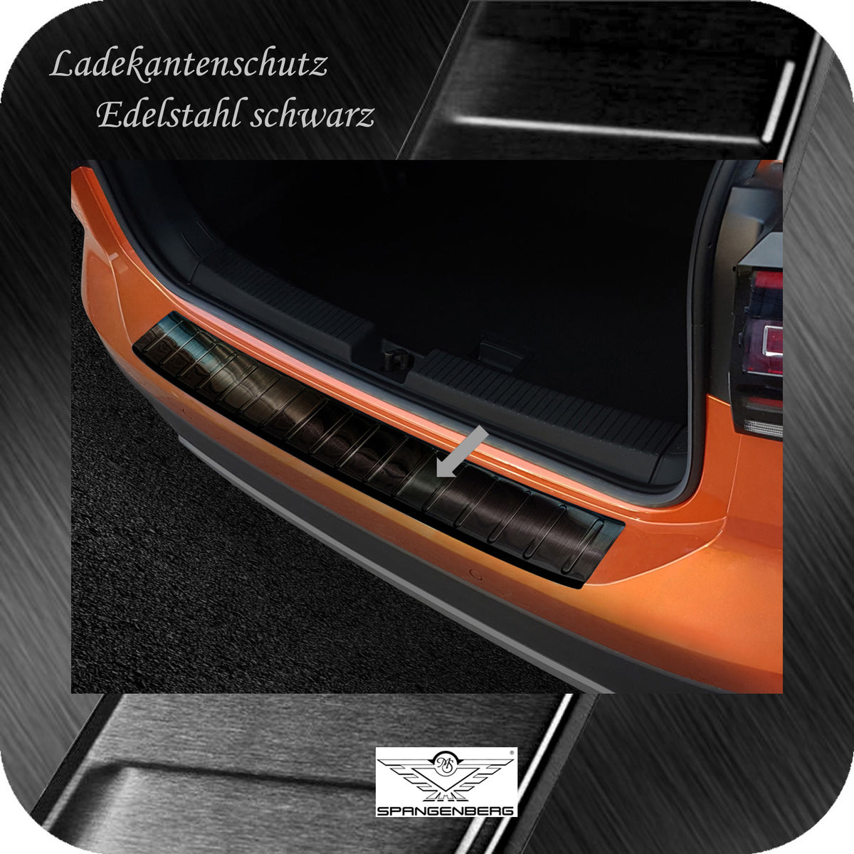Ladekantenschutz Edelstahl schwarz für VW T-Cross Typ C1 ab Bj. 12.2018- 3245221 b