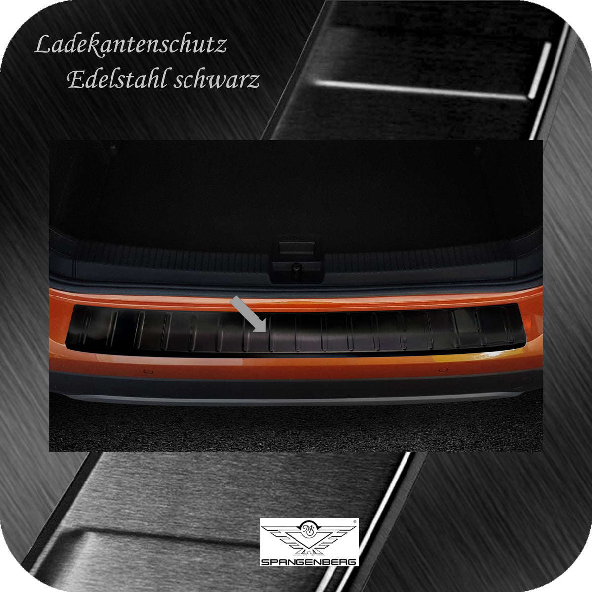 Ladekantenschutz Edelstahl schwarz für VW T-Cross Typ C1 ab Bj. 12.2018- 3245221 c