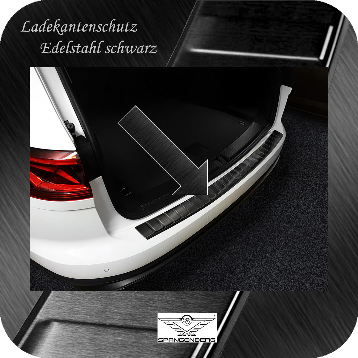 Ladekantenschutz Edelstahl schwarz Volkswagen VW Touareg III CR 03.2018- 3245225a