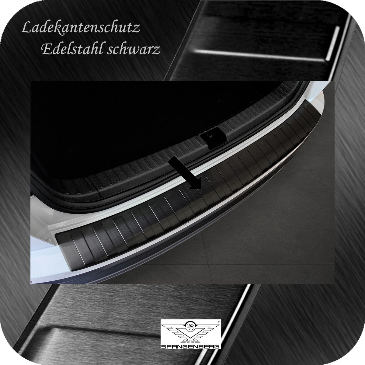 Ladekantenschutz Edelstahl schwarz für Skoda Karoq SUV Facelift 12.2021- 3245253 a
