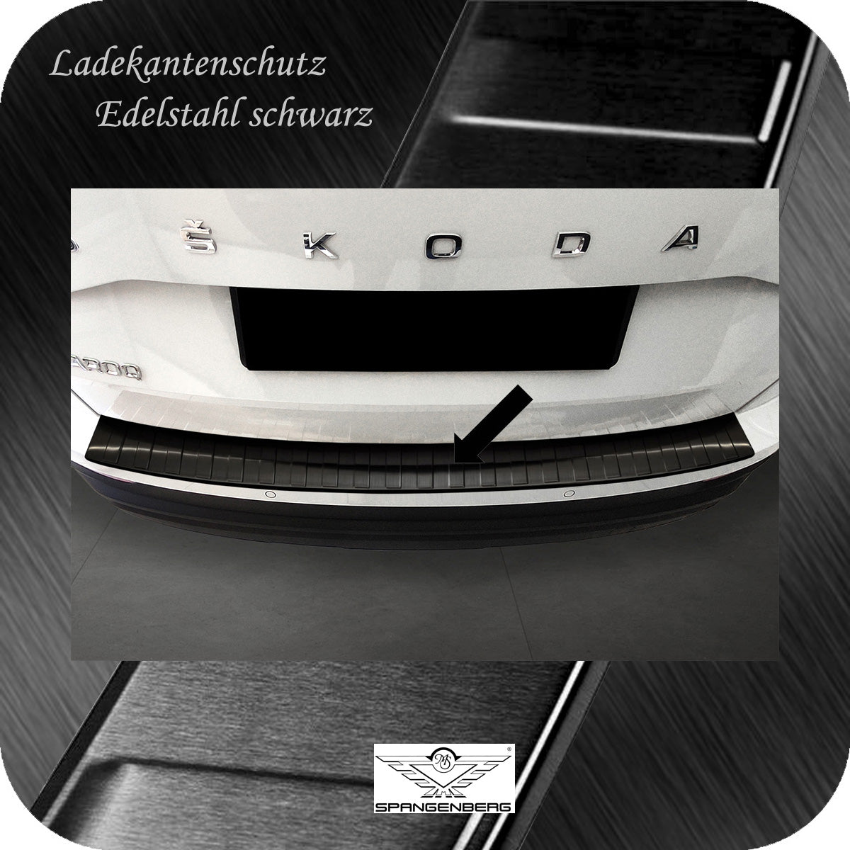 Ladekantenschutz Edelstahl schwarz für Skoda Karoq SUV Facelift 12.2021- 3245253 c