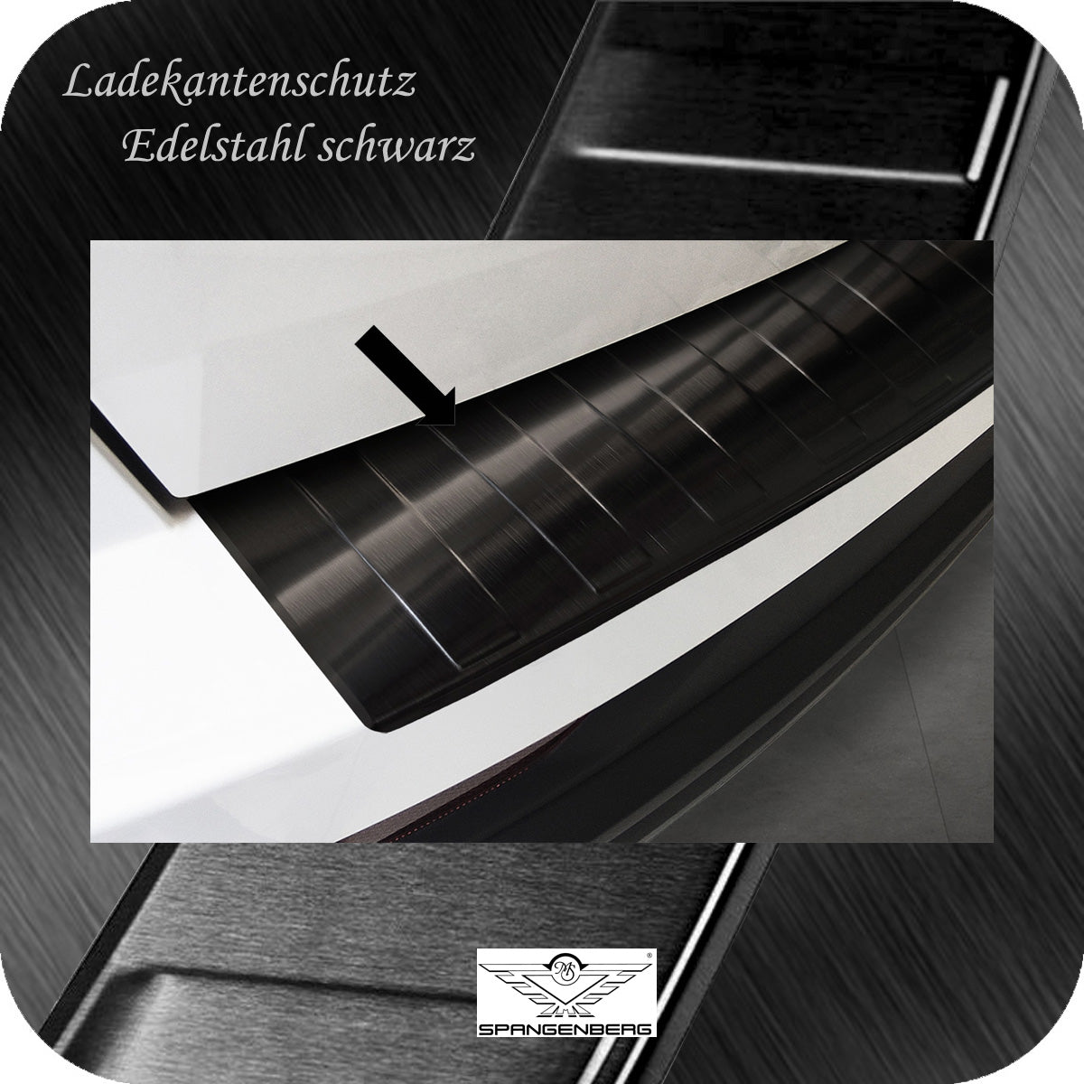 Ladekantenschutz Edelstahl schwarz für Skoda Karoq SUV Facelift 12.2021- 3245253 d