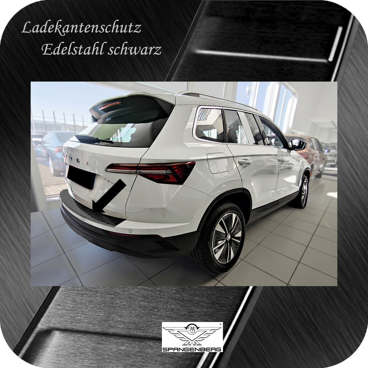 Ladekantenschutz Edelstahl schwarz für Skoda Karoq SUV Facelift 12.2021- 3245253 g