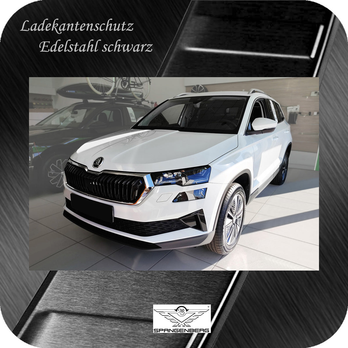 Ladekantenschutz Edelstahl schwarz für Skoda Karoq SUV Facelift 12.2021- 3245253 h