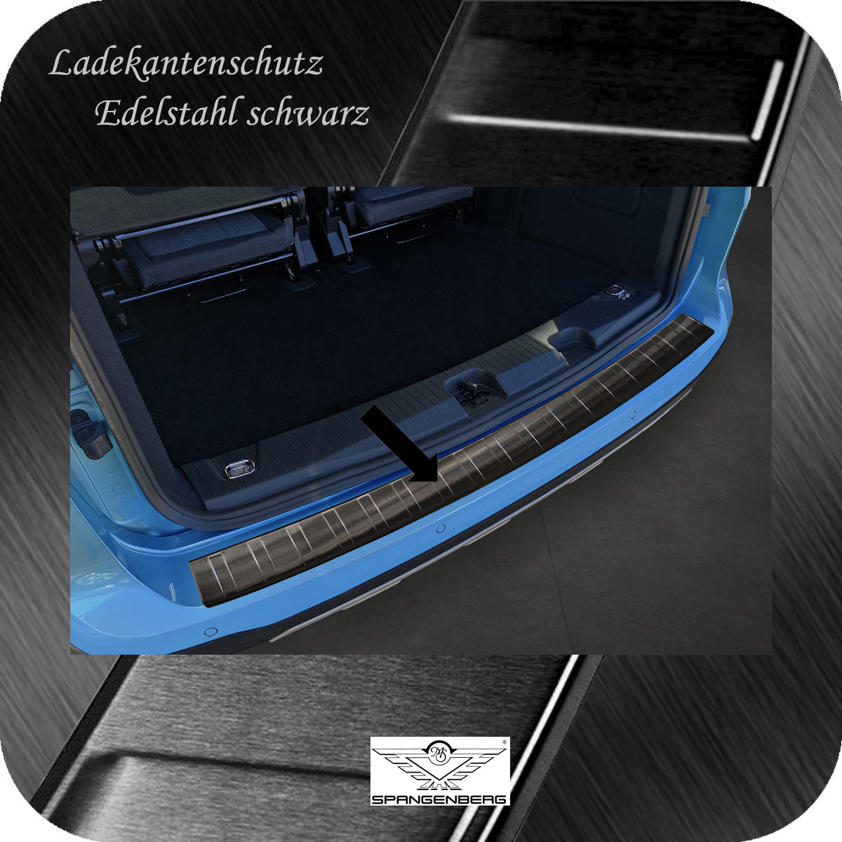 Ladekantenschutz Edelstahl schwarz für Ford Tourneo Connect III 10.2021- 3245274 b