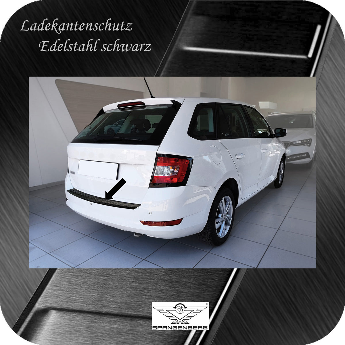 Ladekantenschutz Edelstahl schwarz für Skoda Fabia III Kombi Mopf 08.18- 3245276 g