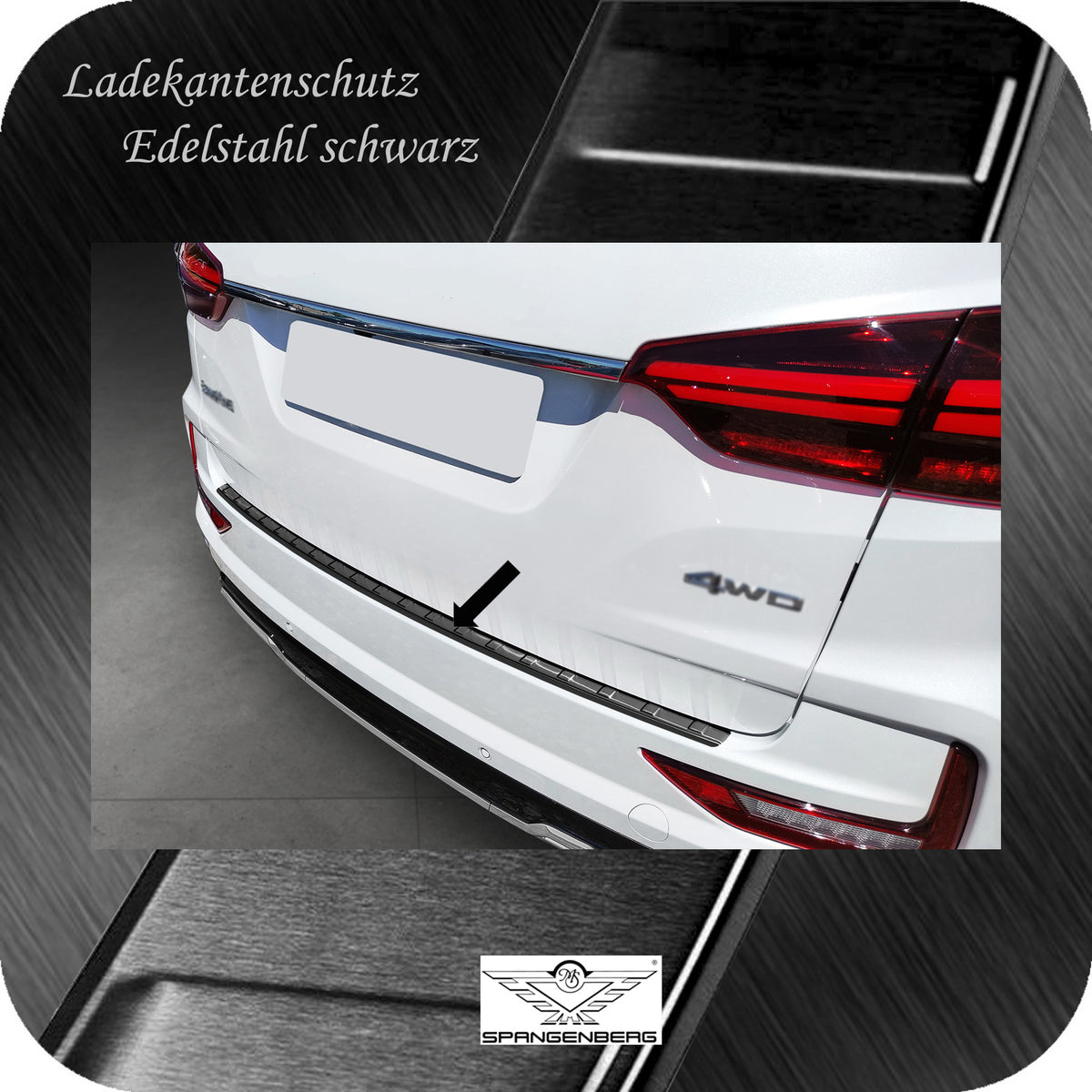 Ladekantenschutz Edelstahl schwarz für Ssangyong Rexton Facelift 3.2021- 3245279 c