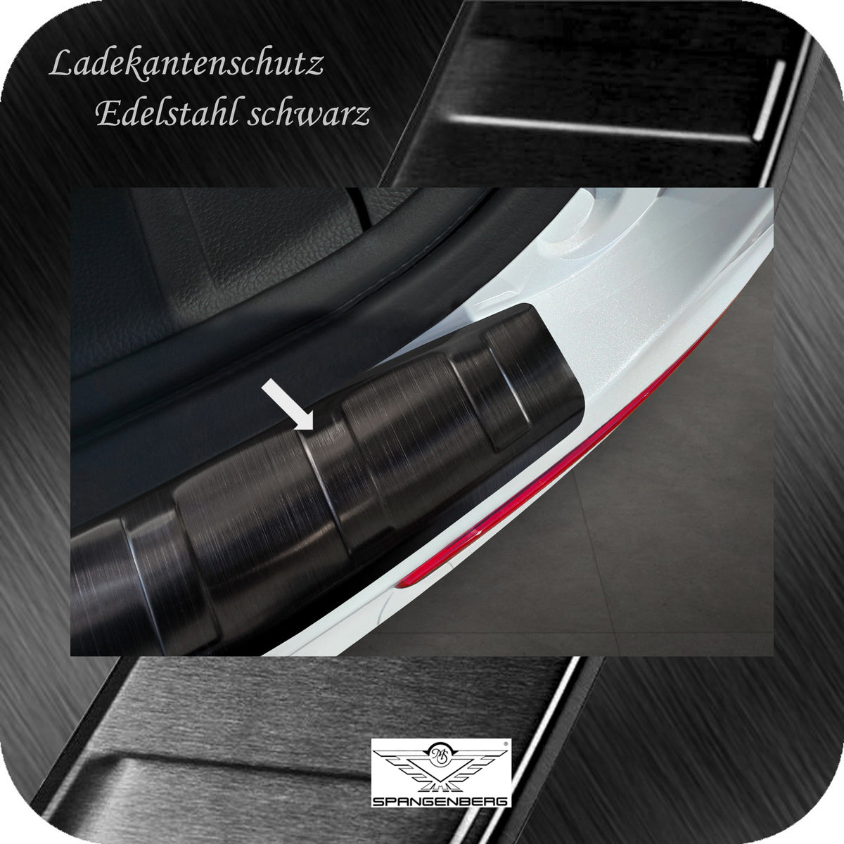 Ladekantenschutz Edelstahl schwarz für Ssangyong Rexton Facelift 3.2021- 3245279 d