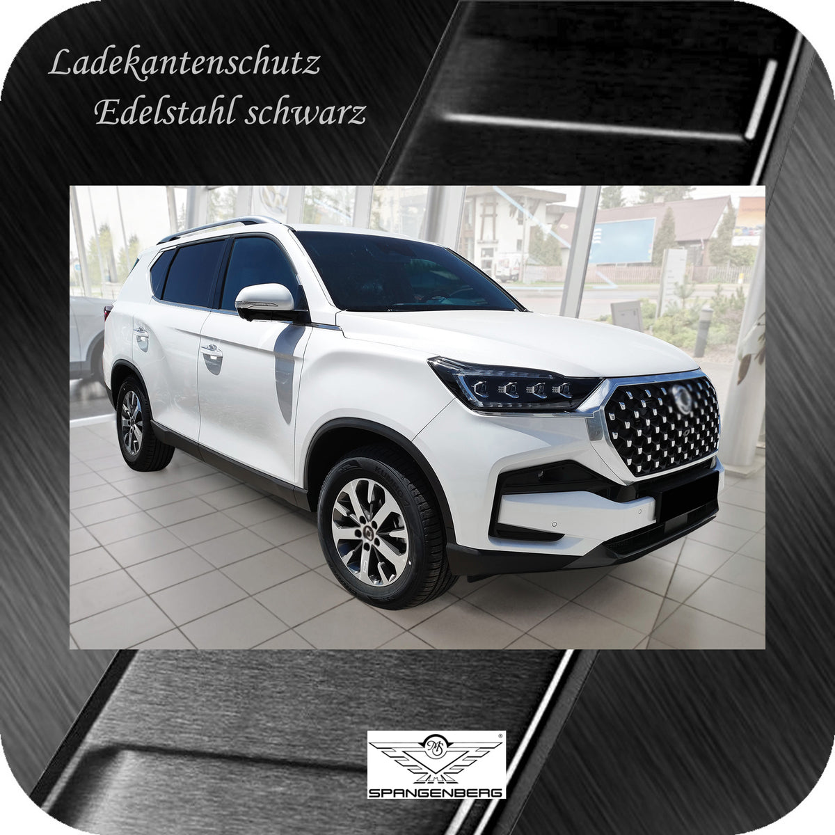 Ladekantenschutz Edelstahl schwarz für Ssangyong Rexton Facelift 3.2021- 3245279 h