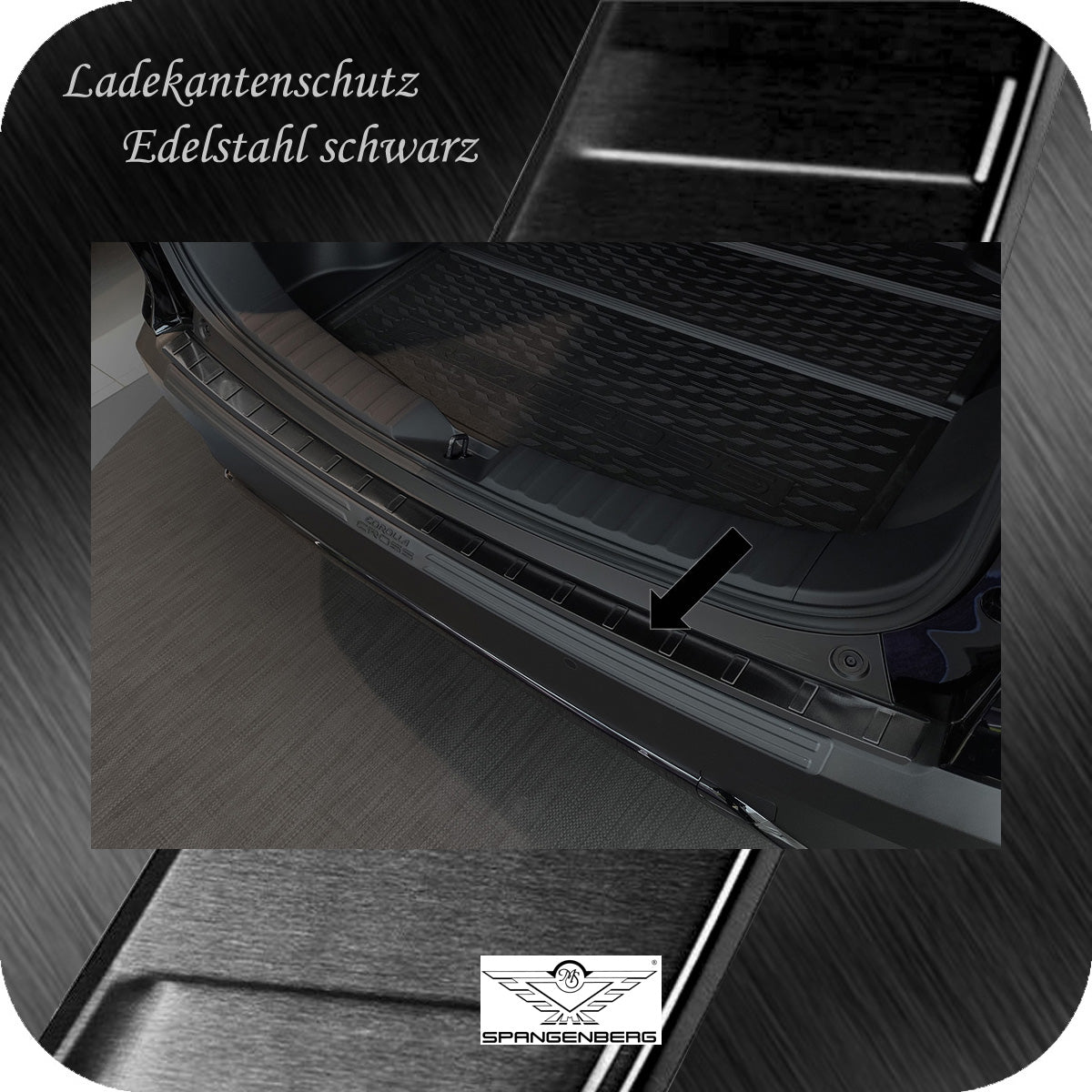 Ladekantenschutz Edelstahl schwarz für Toyota Corolla Cross ab 11.2022- 3245284 a