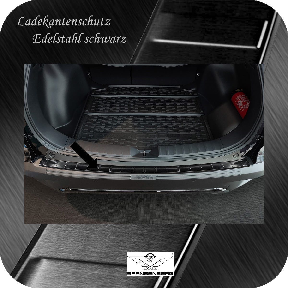 Ladekantenschutz Edelstahl schwarz für Toyota Corolla Cross ab 11.2022- 3245284 b
