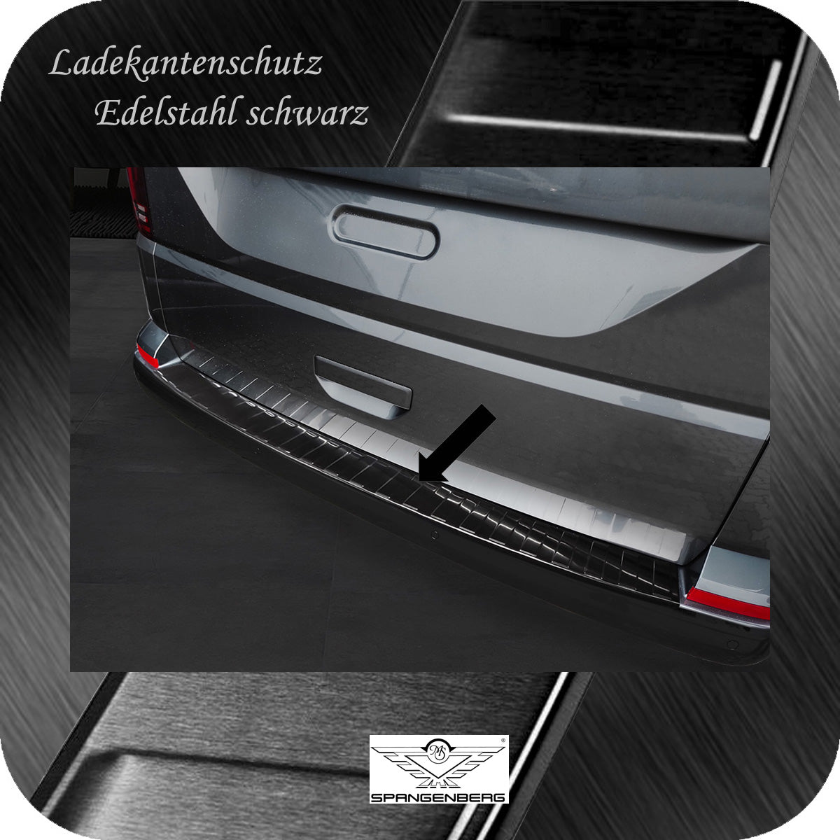 Ladekantenschutz Edelstahl schwarz für VW T6 & T6.1 Heckklappe 04.2015- 3245292 a