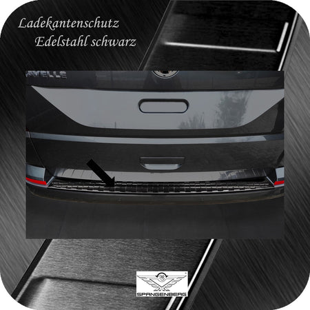 Ladekantenschutz Edelstahl schwarz für VW T6 & T6.1 Heckklappe 04.2015- 3245292 c