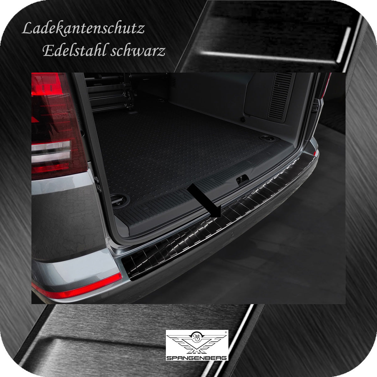 Ladekantenschutz Edelstahl schwarz für VW T6 & T6.1 Heckklappe 04.2015- 3245292 d