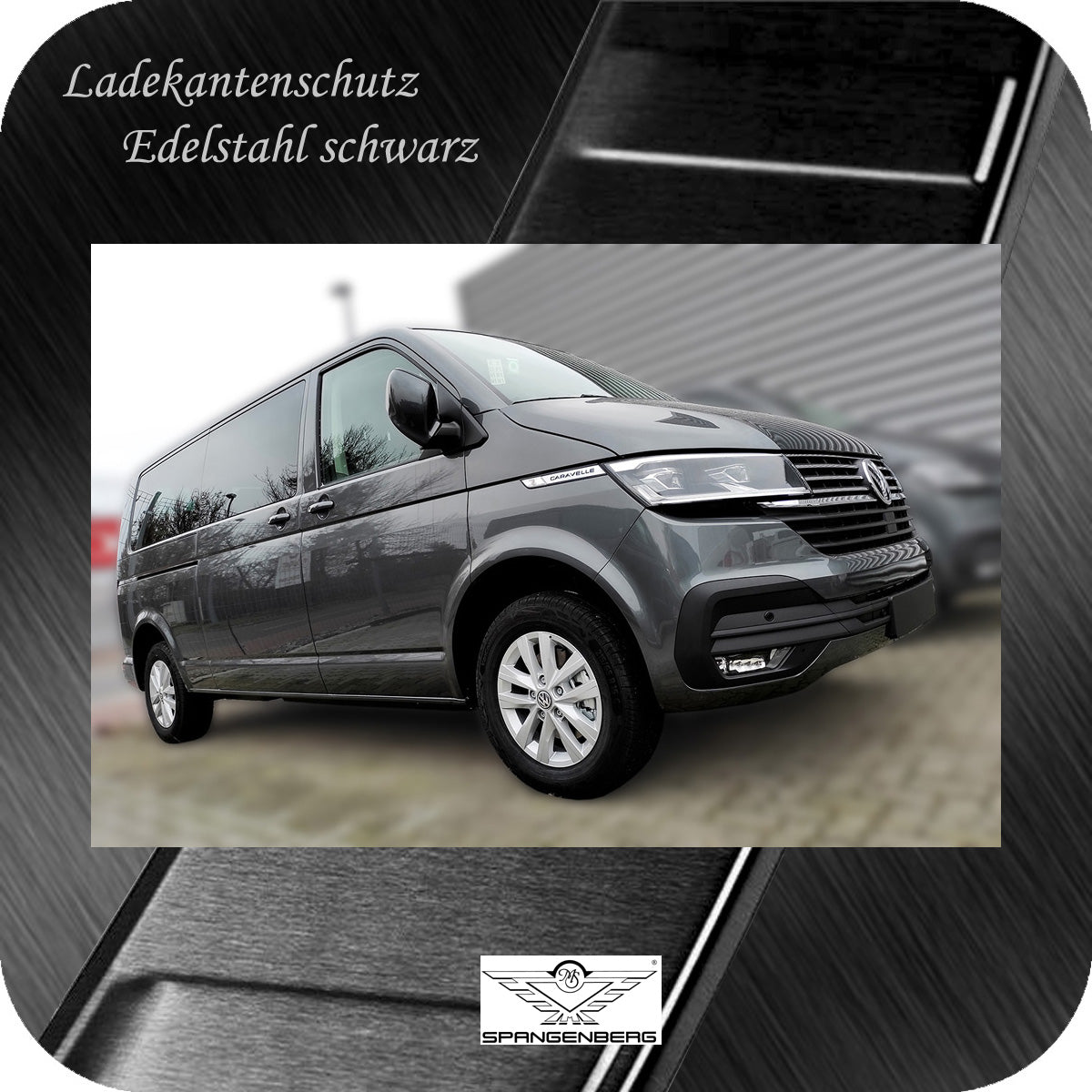 Ladekantenschutz Edelstahl schwarz für VW T6 & T6.1 Heckklappe 04.2015- 3245292 h