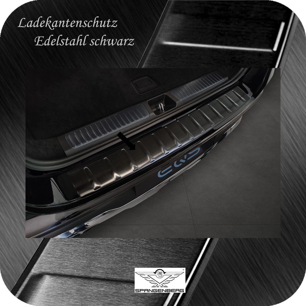 Ladekantenschutz Edelstahl schwarz für Mercedes EQS SUV X296 ab 12.2022- 3245298 a